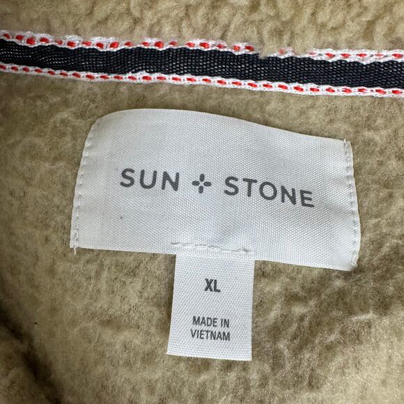 Sun + Stone Men's Sherpa Quarter-Zip Sweatshirt Size XL - Picture 5 of 7